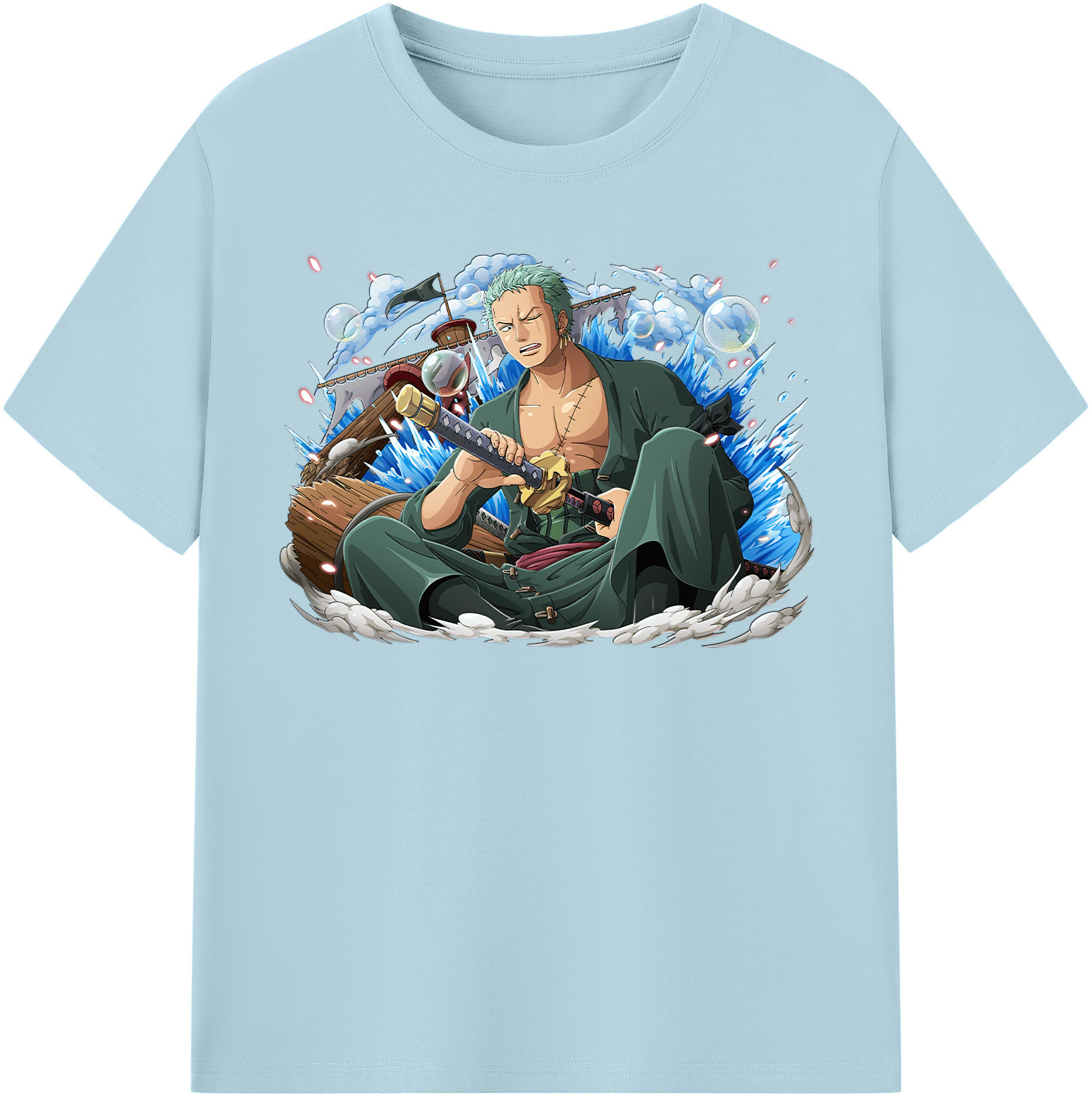 ワンピース ロロノア・ゾロ ONE PIECE Roronoa Zoro 綿100％半袖Tシャツ（フロントプリント）